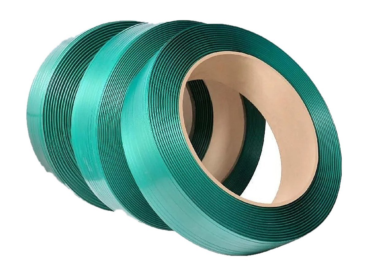 Embossed PET strapping coils with a high-friction ribbed surface