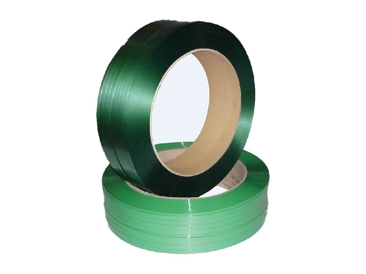 Machine-grade PET strapping coils on 200 mm cores